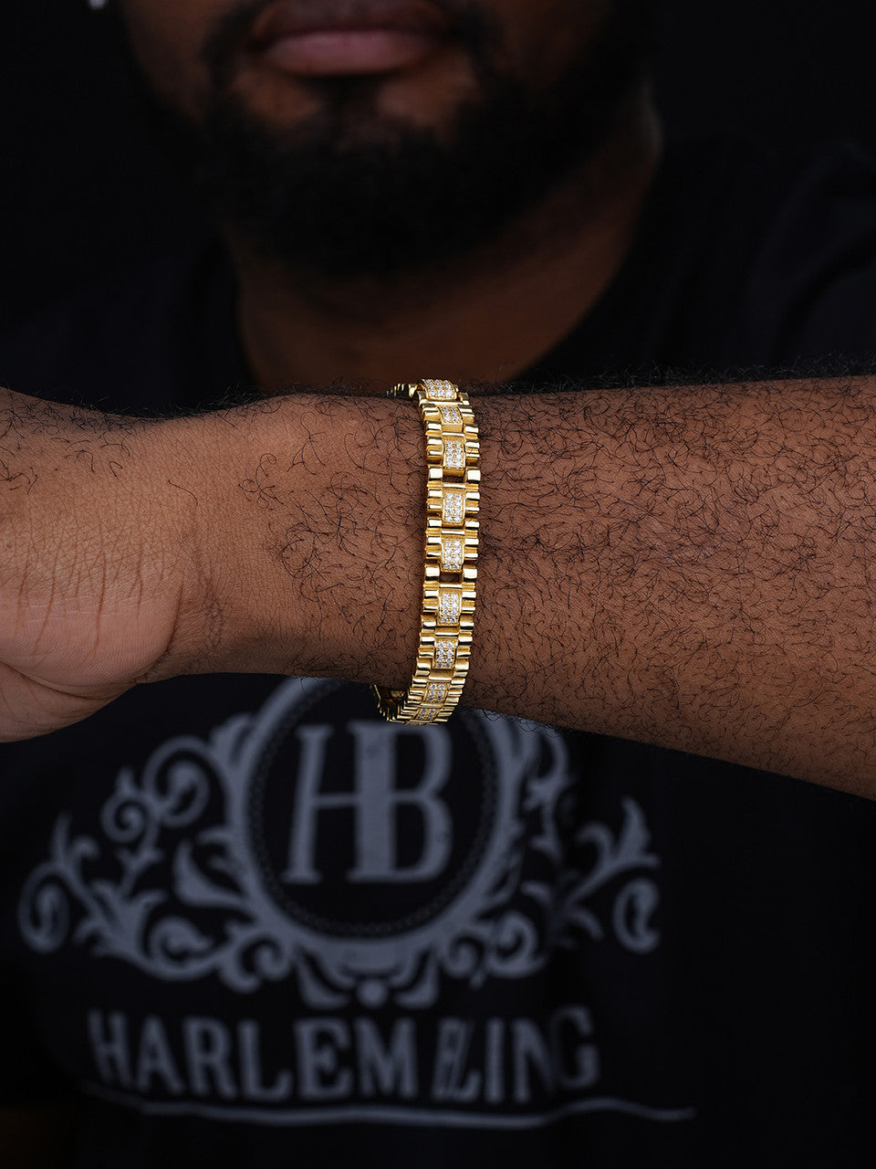 MOISSANITE Everyday Classic Presidential Custom Link Bracelet Iced Out - 14k Gold Vermeil 925 Silver - 10mm - 7.5"-8.5"