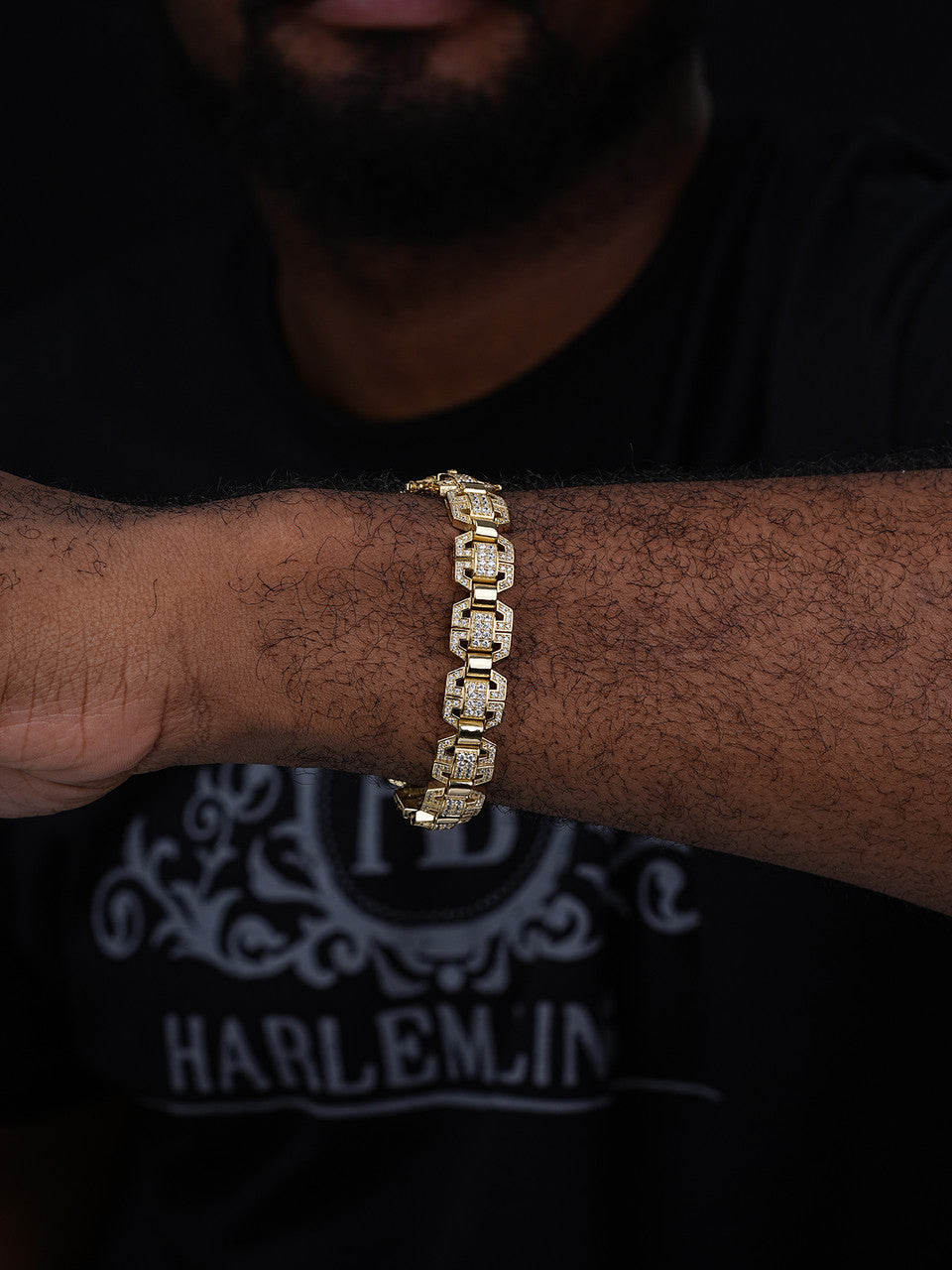 MOISSANITE Octagonal Custom Link Bracelet Iced Out - 14k Gold Vermeil 925 Silver - 12mm - 7"-8.5"