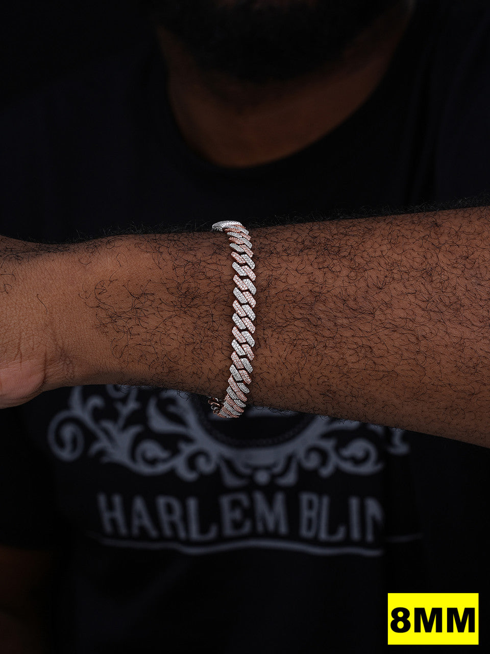MOISSANITE #1 Bestseller Miami Cuban Link Prong Bracelet Iced Out - 14k Rose Gold Vermeil & 925 Silver - 8mm-20mm - 6" - 9"