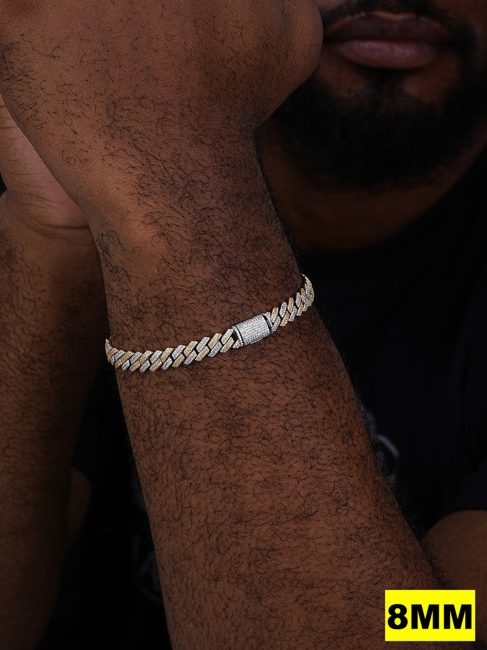 MOISSANITE #1 Bestseller Miami Cuban Link Prong Bracelet Iced Out - 14k Gold Vermeil & 925 Silver - 8mm-20mm - 6" - 9"