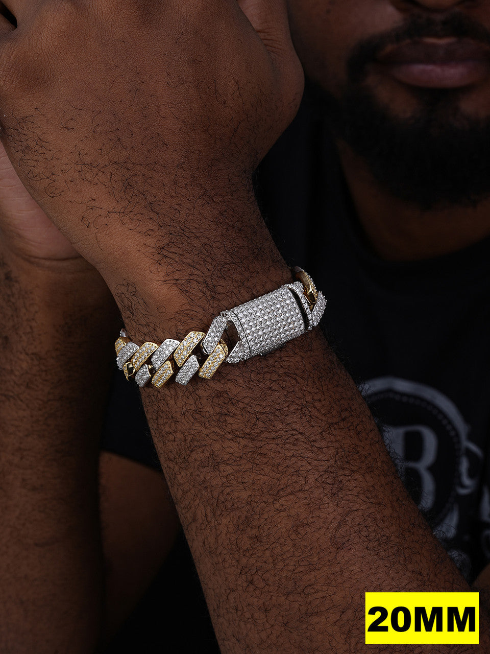 MOISSANITE #1 Bestseller Miami Cuban Link Prong Bracelet Iced Out - 14k Gold Vermeil & 925 Silver - 8mm-20mm - 6" - 9"