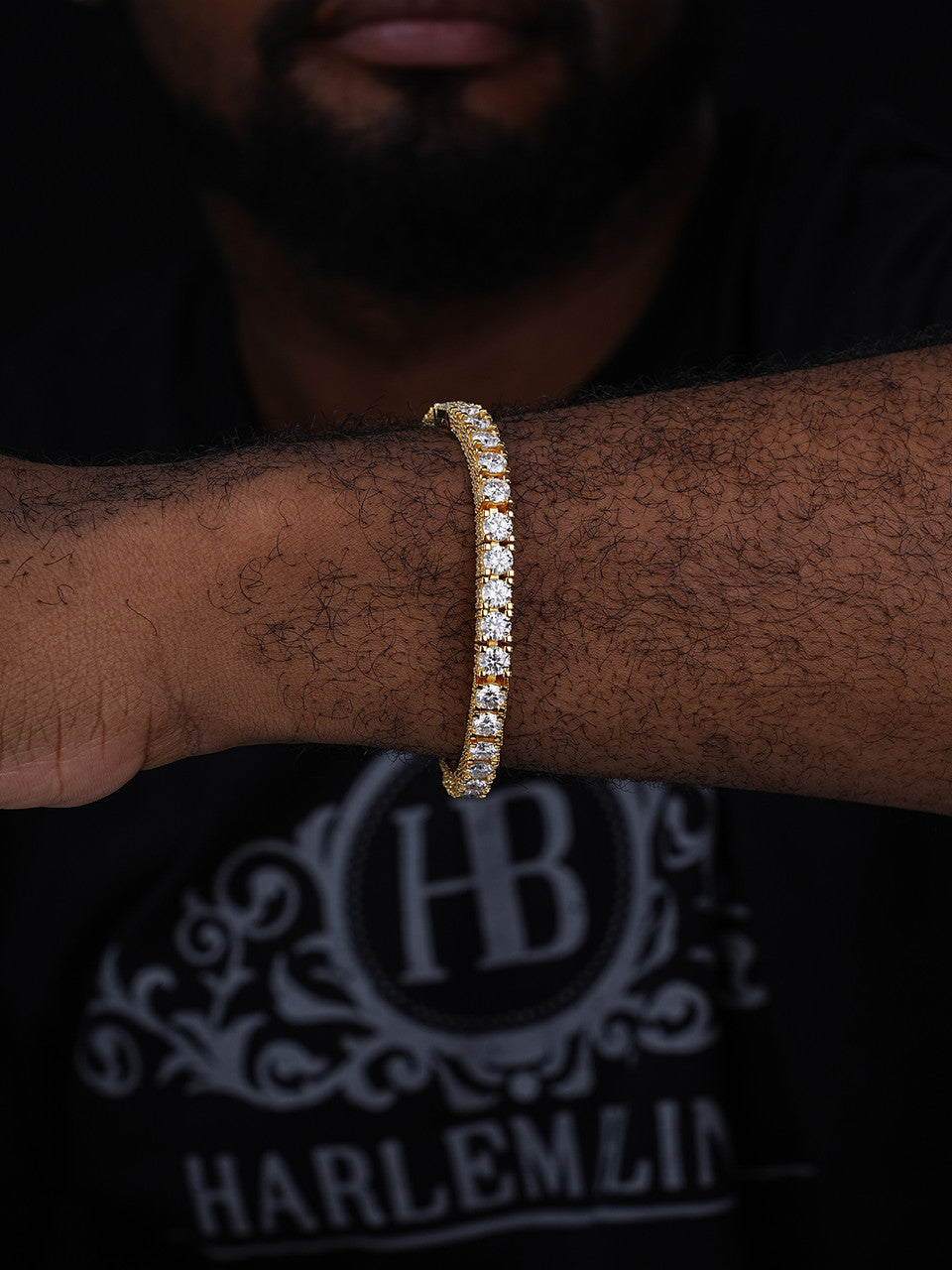 MOISSANITE Reinvented Tennis Bracelet Iced Out On All Sides - 14k Gold Vermeil 925 Silver - 5mm - 6" - 9"