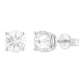 MOISSANITE Upside Down Reverse Set Stud Earrings - 925 Silver - 5mm-8mm - 1-4ct
