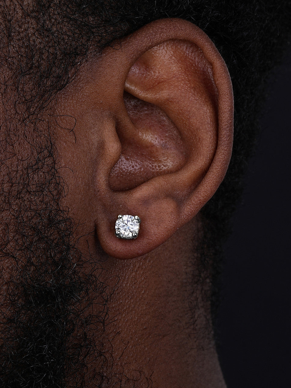 MOISSANITE Solitaire Stud Reinvented Earrings - Stones On All Sides - 925 Silver - 5mm-8mm