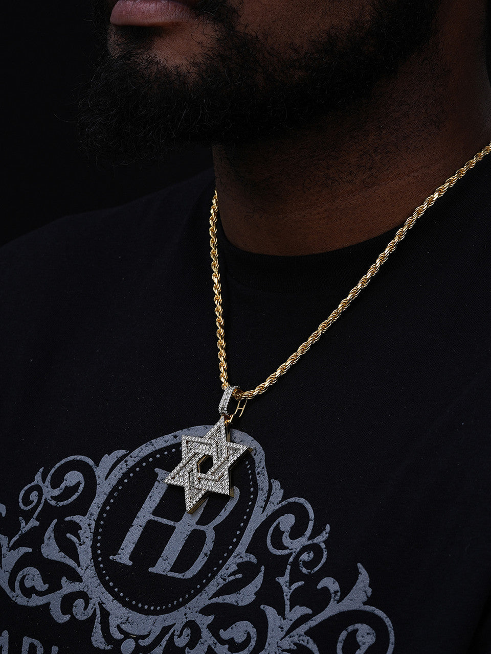MOISSANITE Jewish Star Of David Pendant - 14k Gold Vermeil 925 Silver - 2 Sizes 1.33"-2.5"