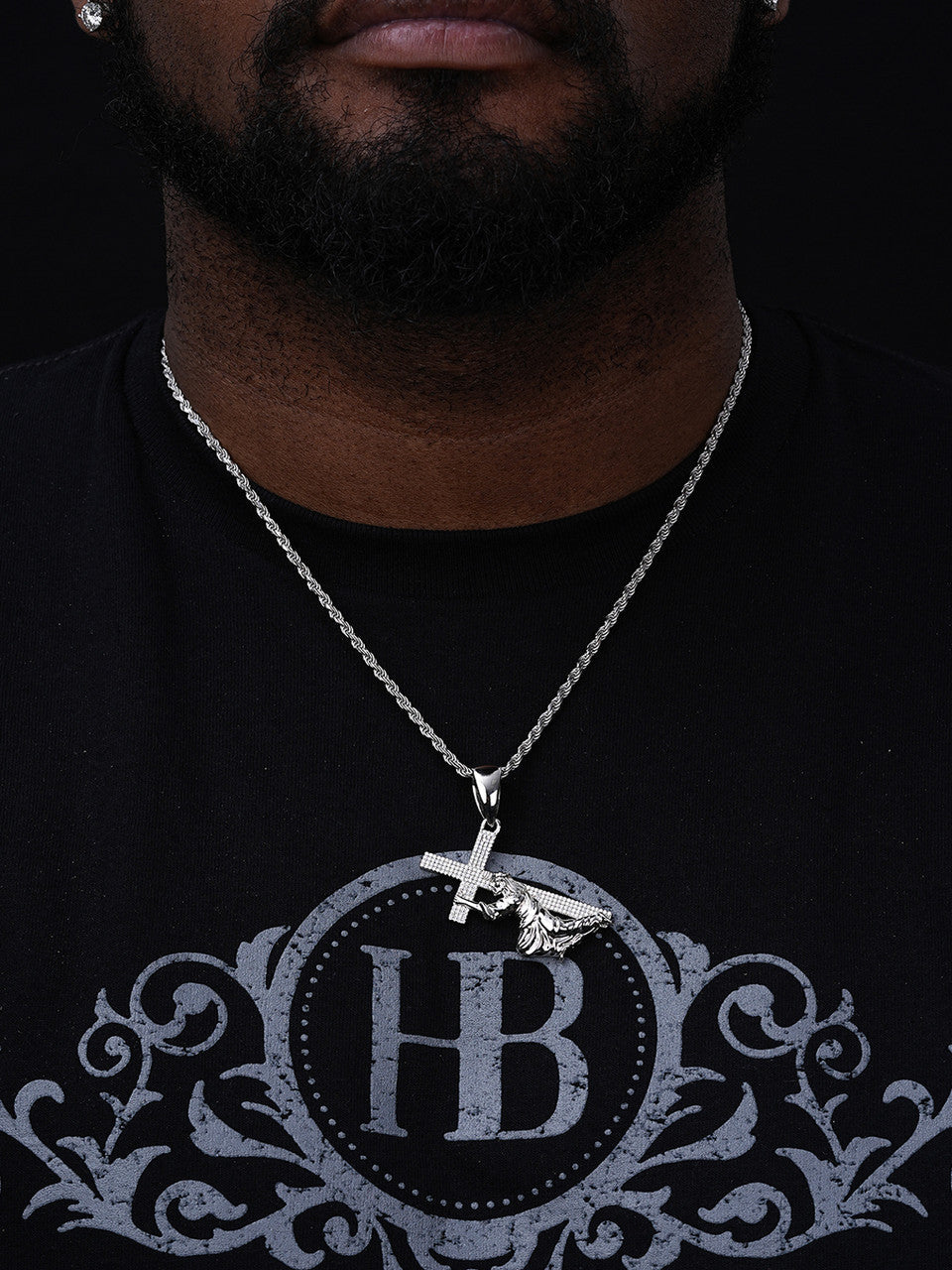 MOISSANITE Cross Of Redemption Pendant - 925 Silver - 3 Sizes 1"-3"