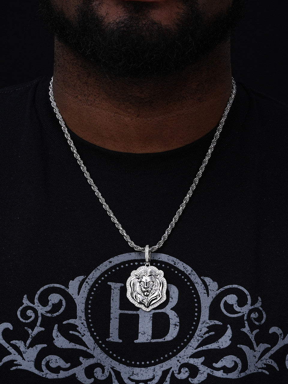 MOISSANITE Custom Lion Pendant - 925 Silver - 3 Sizes 1.5"-2.5"
