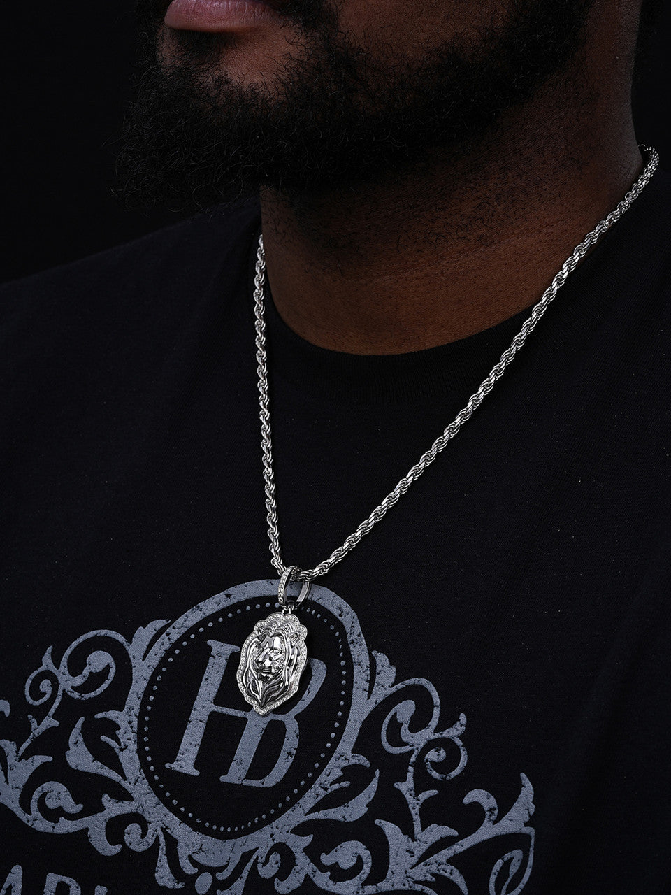 MOISSANITE Custom Lion Pendant - 925 Silver - 3 Sizes 1.5"-2.5"