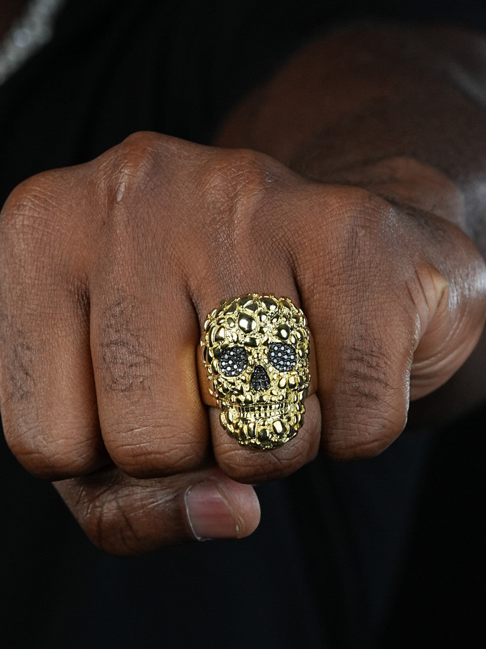 MOISSANITE Death Nugget Ring - 14k Gold Vermeil 925 Silver
