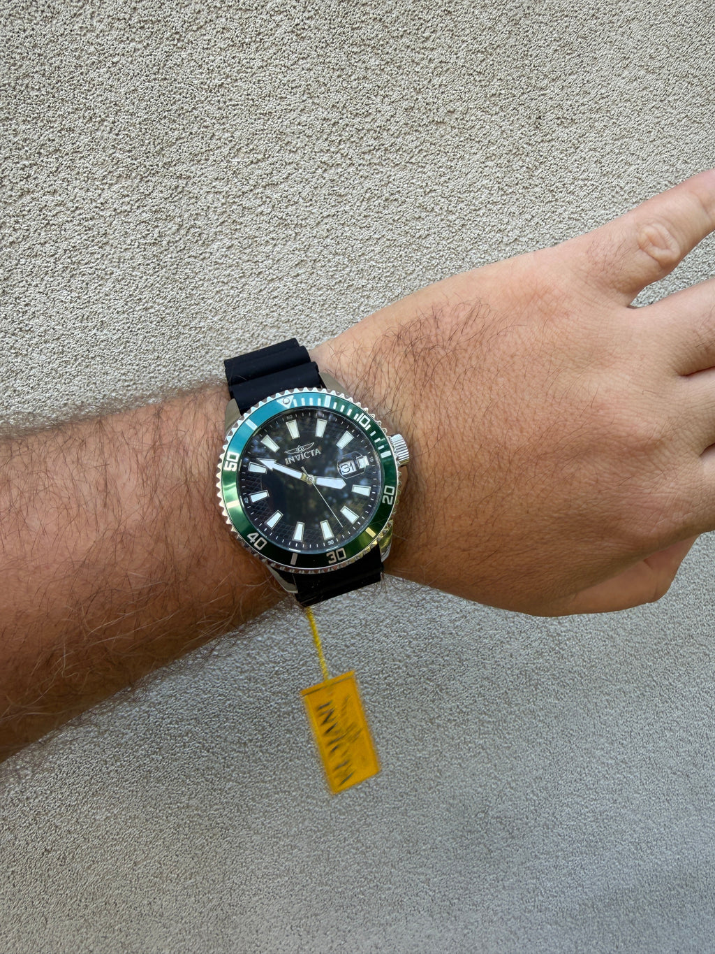 Invicta Pro Diver Watch 46129 45mm Green Bezel - Japan Movement Silicone Strap