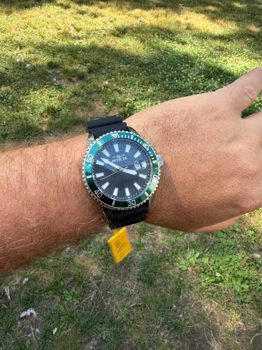 Invicta Pro Diver Watch 46129 45mm Green Bezel - Japan Movement Silicone Strap