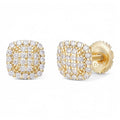 MOISSANITE MC Iced Out Earrings - 14k Gold Vermeil 925 Silver - 6.5mm