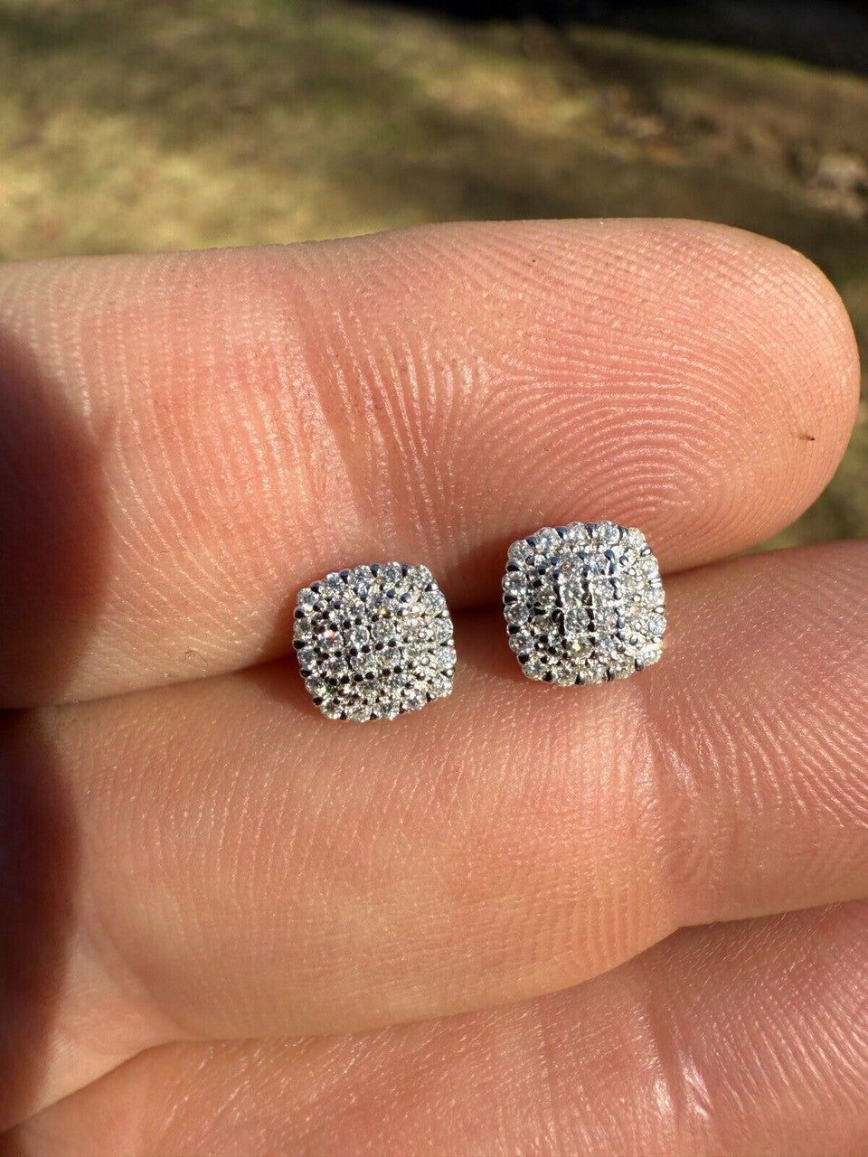 MOISSANITE MC Iced Out Earrings - 925 Silver - 6.5mm