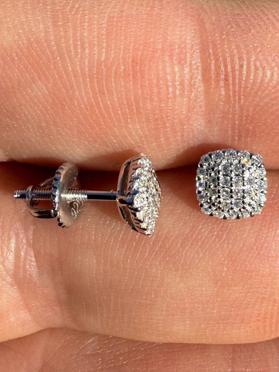 MOISSANITE MC Iced Out Earrings - 925 Silver - 6.5mm