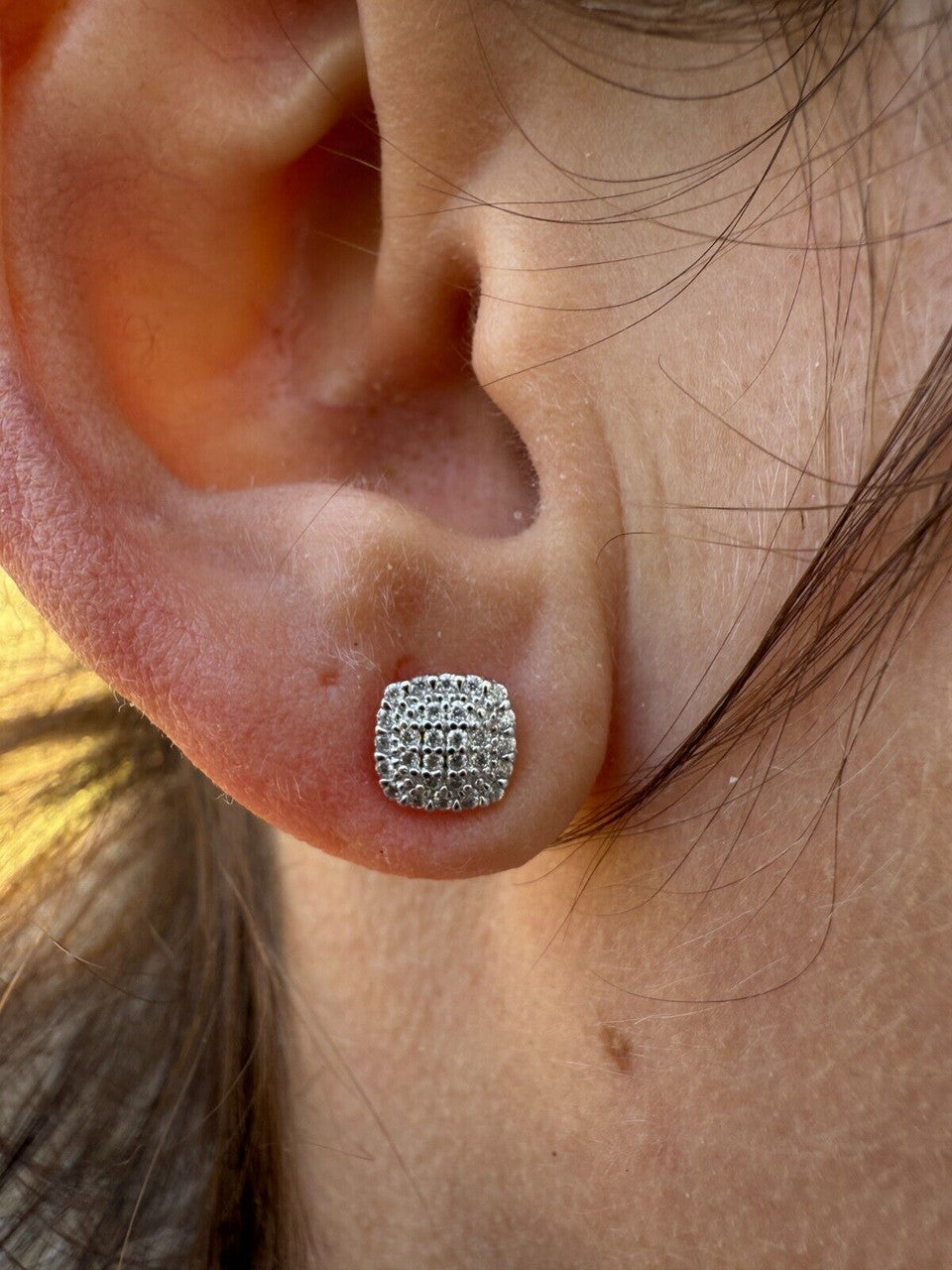 MOISSANITE MC Iced Out Earrings - 925 Silver - 6.5mm