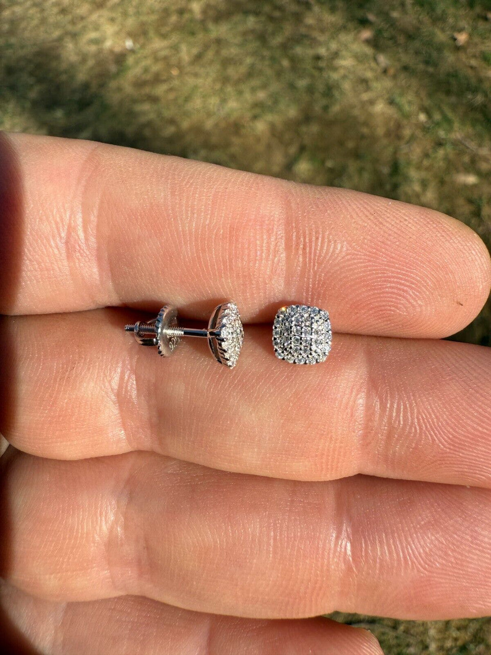 MOISSANITE MC Iced Out Earrings - 925 Silver - 6.5mm