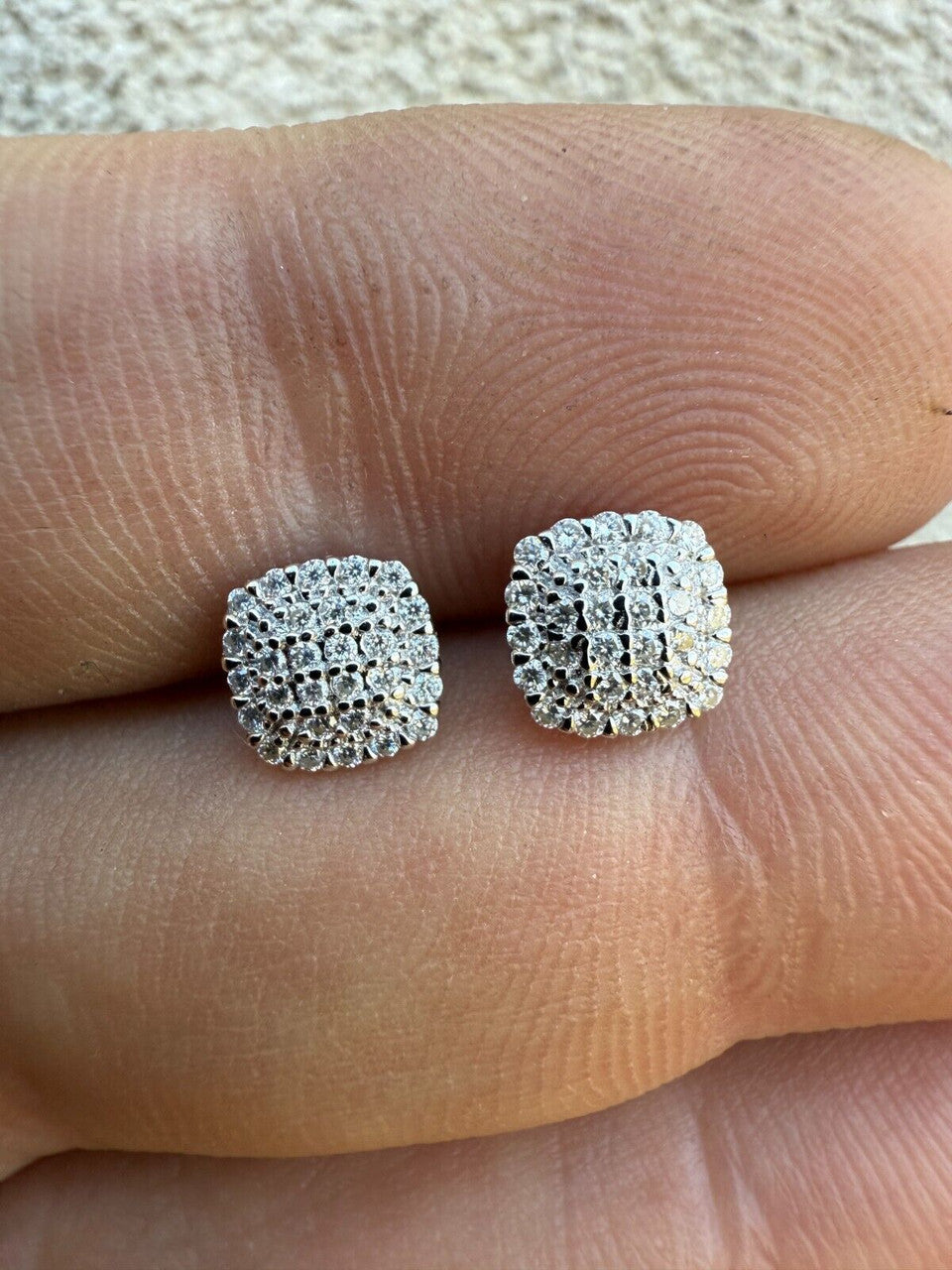 MOISSANITE MC Iced Out Earrings - 925 Silver - 6.5mm
