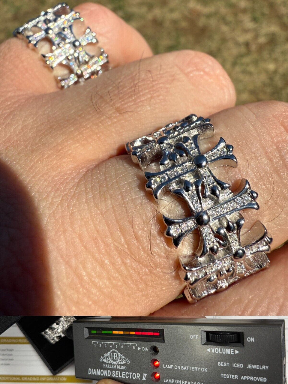 MOISSANITE Hearts Of Chrome Ring - 925 Silver