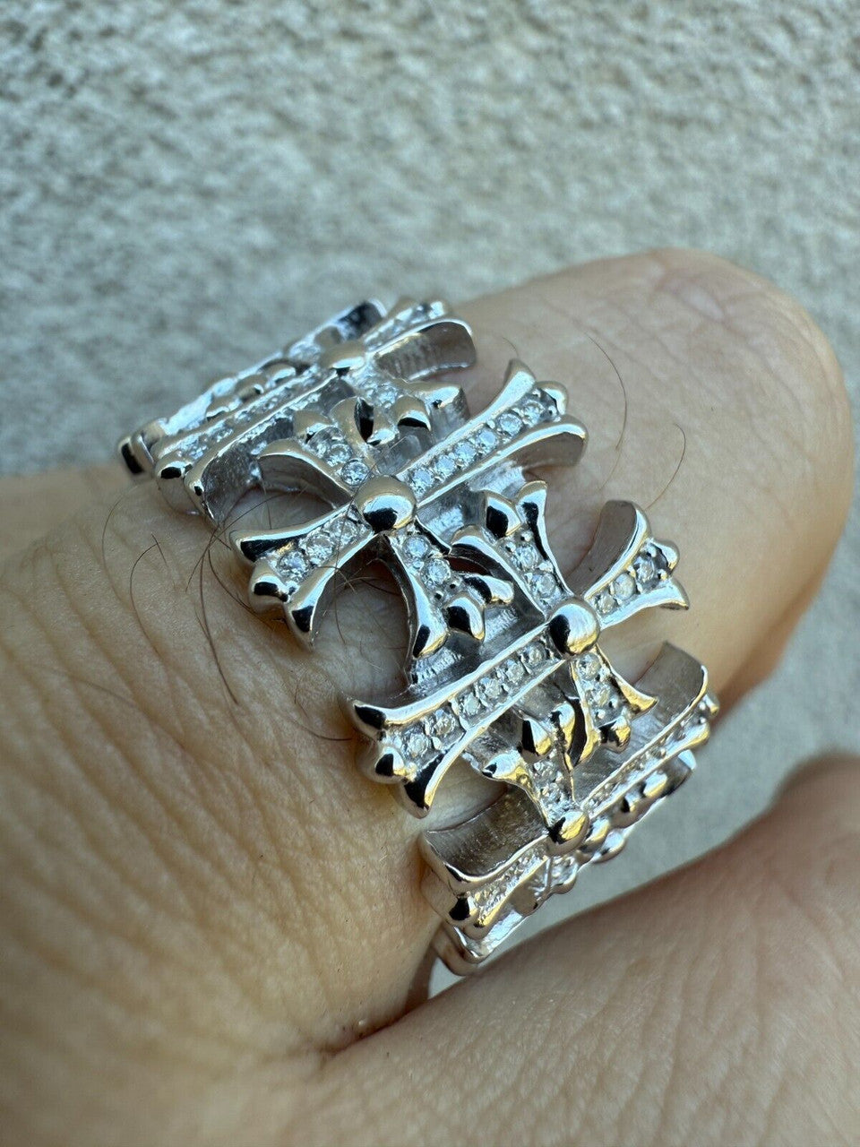MOISSANITE Hearts Of Chrome Ring - 925 Silver