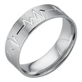 Heartbeat Pulse Wedding Band Ring - 925 Silver - Plain