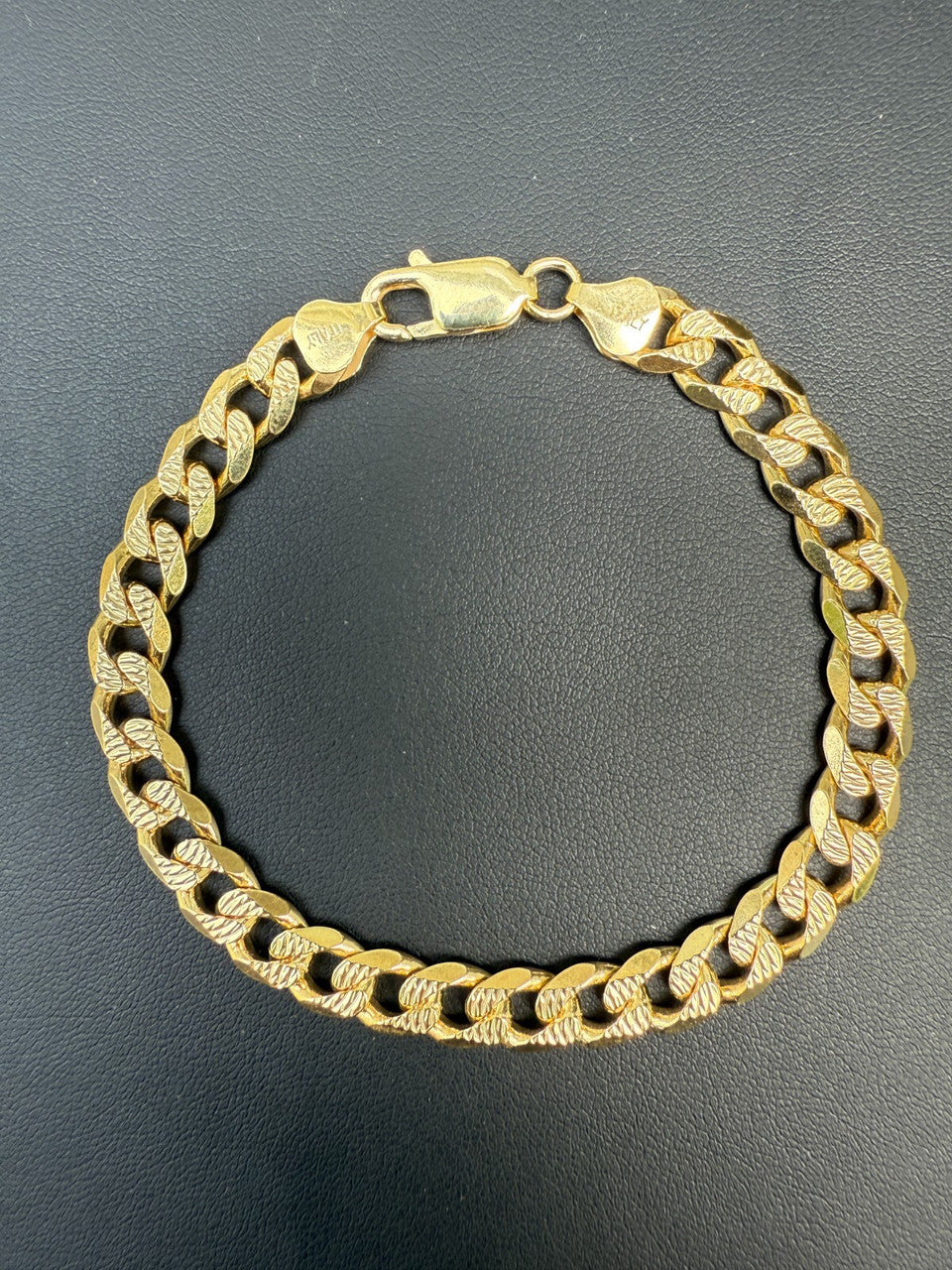 Mens Miami Cuban Bracelet Diamond Cut 14k Gold Vermeil Solid 925 Silver