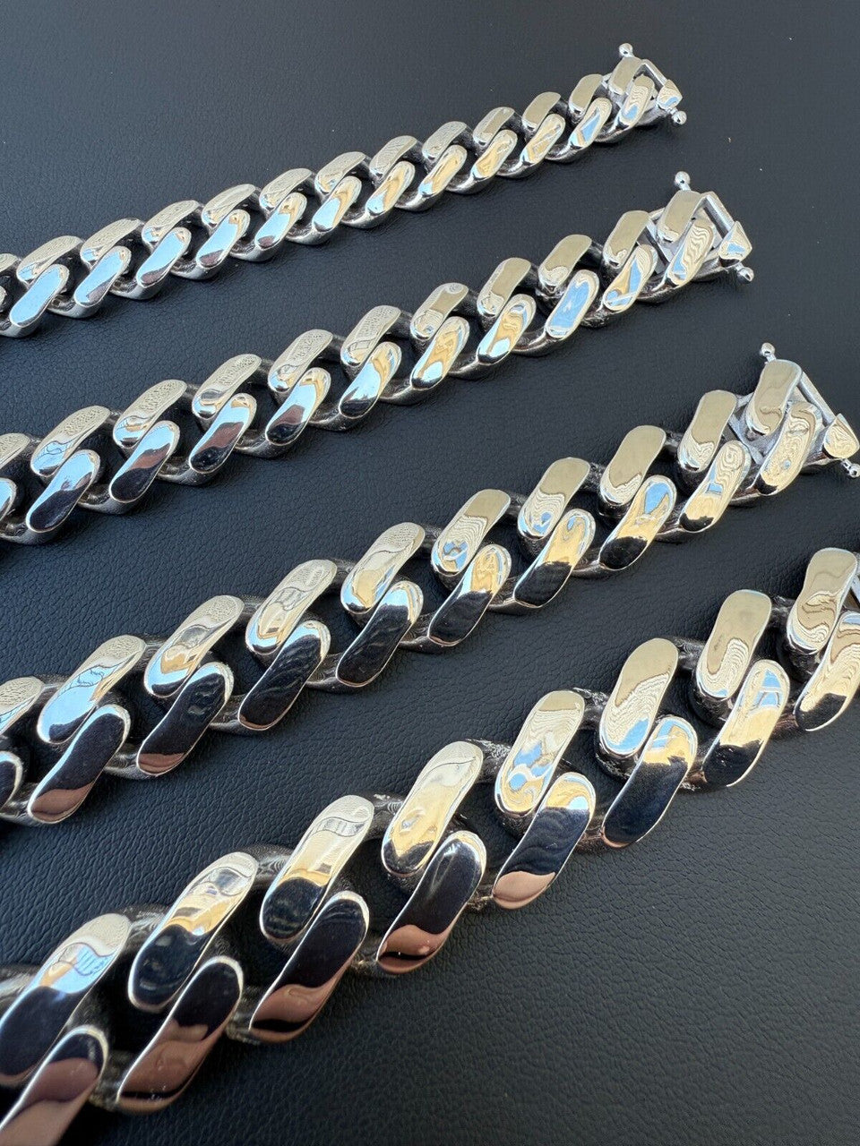 Monaco Cuban Chain Necklace HOLLOW - Rhodium Finish 925 Sterling Silver - 16"-28" - 9mm-15mm