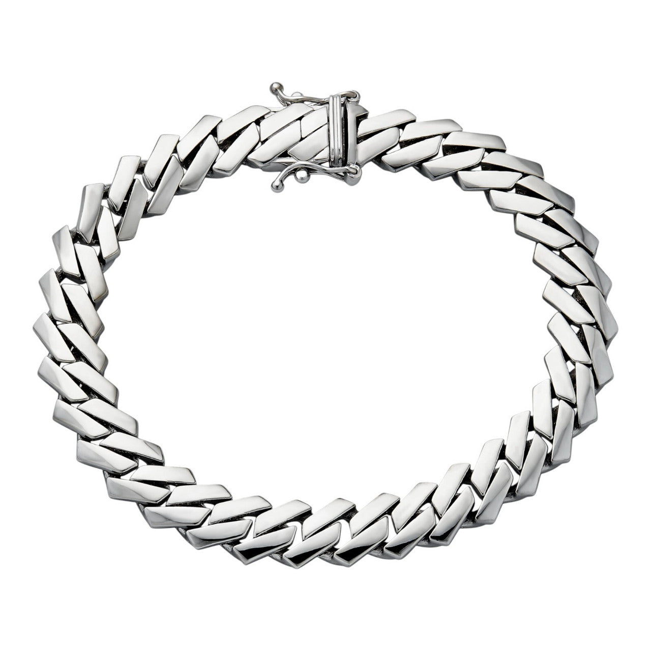 Monaco Prong Cuban Bracelet HOLLOW - Rhodium Finish 925 Sterling Silver - 7"-9" - 9mm-13mm