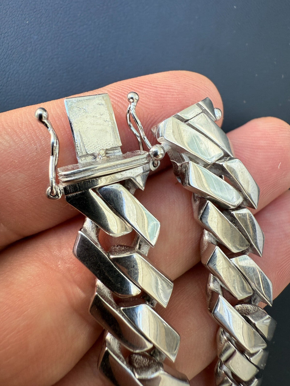 Monaco Prong Cuban Bracelet HOLLOW - Rhodium Finish 925 Sterling Silver - 7"-9" - 9mm-13mm