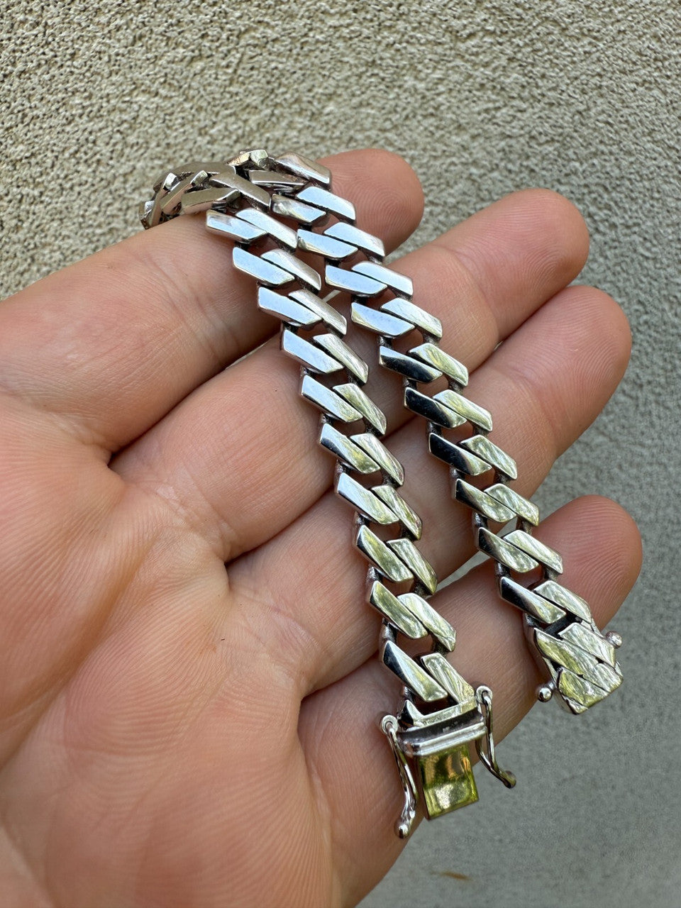 Monaco Prong Cuban Bracelet HOLLOW - Rhodium Finish 925 Sterling Silver - 7"-9" - 9mm-13mm