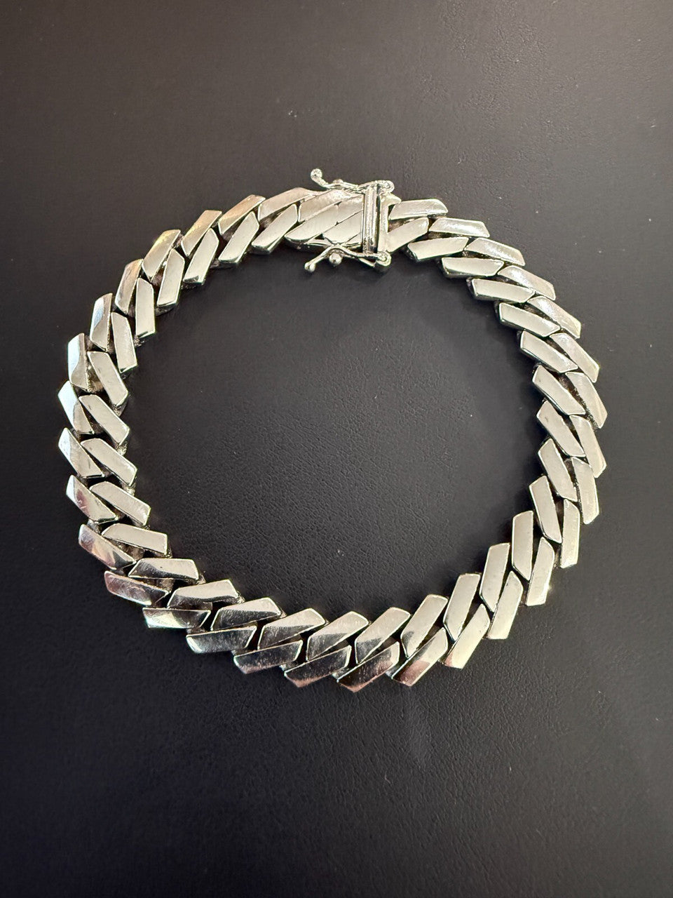 Monaco Prong Cuban Bracelet HOLLOW - Rhodium Finish 925 Sterling Silver - 7"-9" - 9mm-13mm