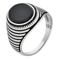Night Sky Ring - 925 Silver Oxidized - Genuine Black Onyx Stone