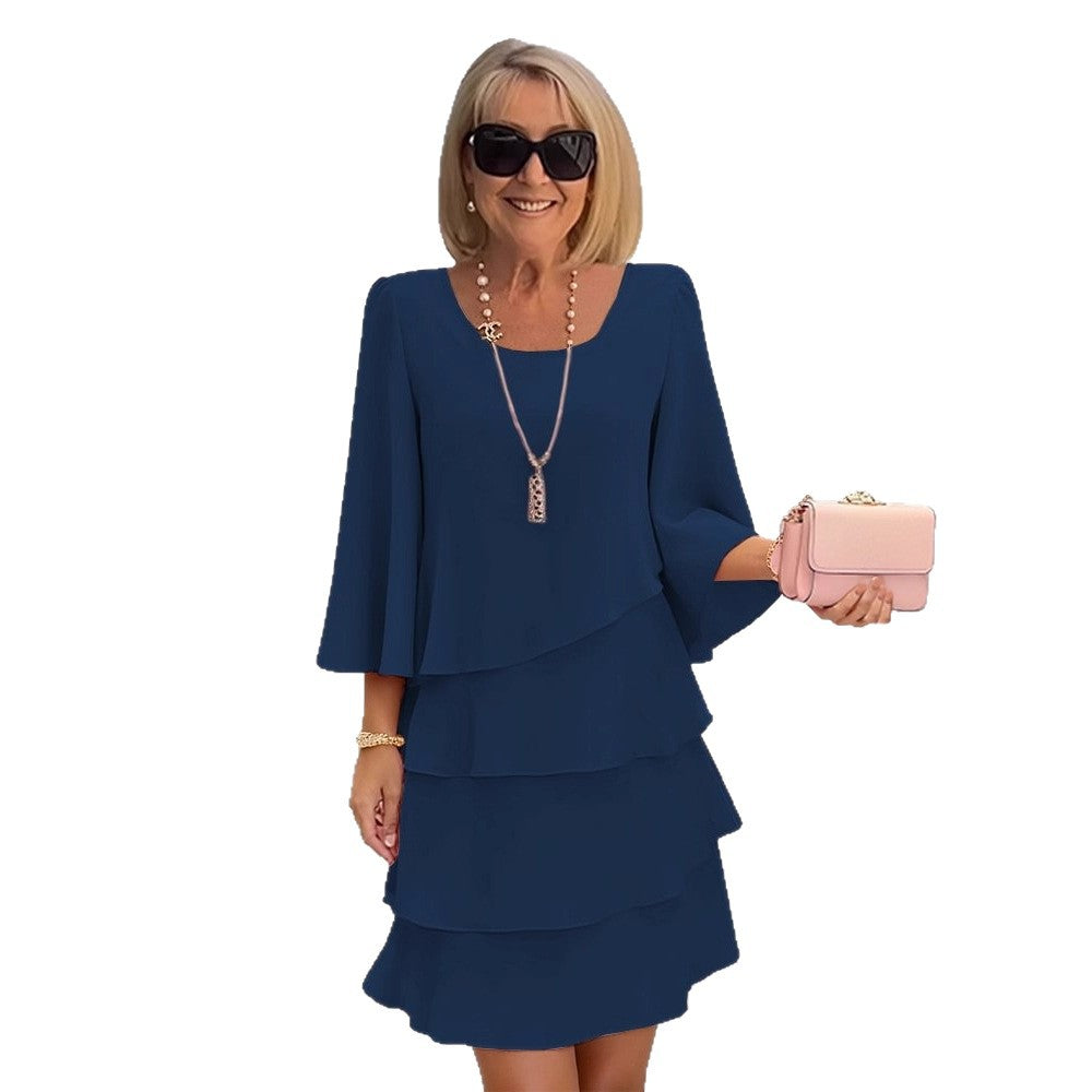 María – Elegante vestido midi con volantes