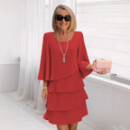 María – Elegante vestido midi con volantes