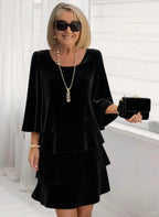 María – Elegante vestido midi con volantes