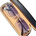 MOISSANITE Big C Iced Out Sunglasses - 925 Silver Buffs - Gray Purple