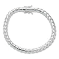 Round Franco Link Bracelet W. Box Lock - 925 Sterling Silver - 7"-9" - 5mm-7mm