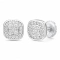 MOISSANITE Square Iced Out Earrings - 925 Silver - 7mm