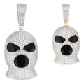 MOISSANITE Ski Mask Goon Iced Out Pendant - 14k Yellow Gold Vermeil Or 925 Silver - Medium 1.75"