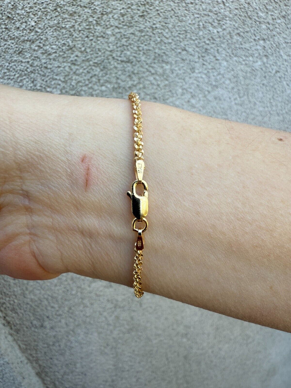 Sparkle Link Bracelet - 14k Gold Vermeil 925 Sterling Silver - 6"-8.5" - 3mm