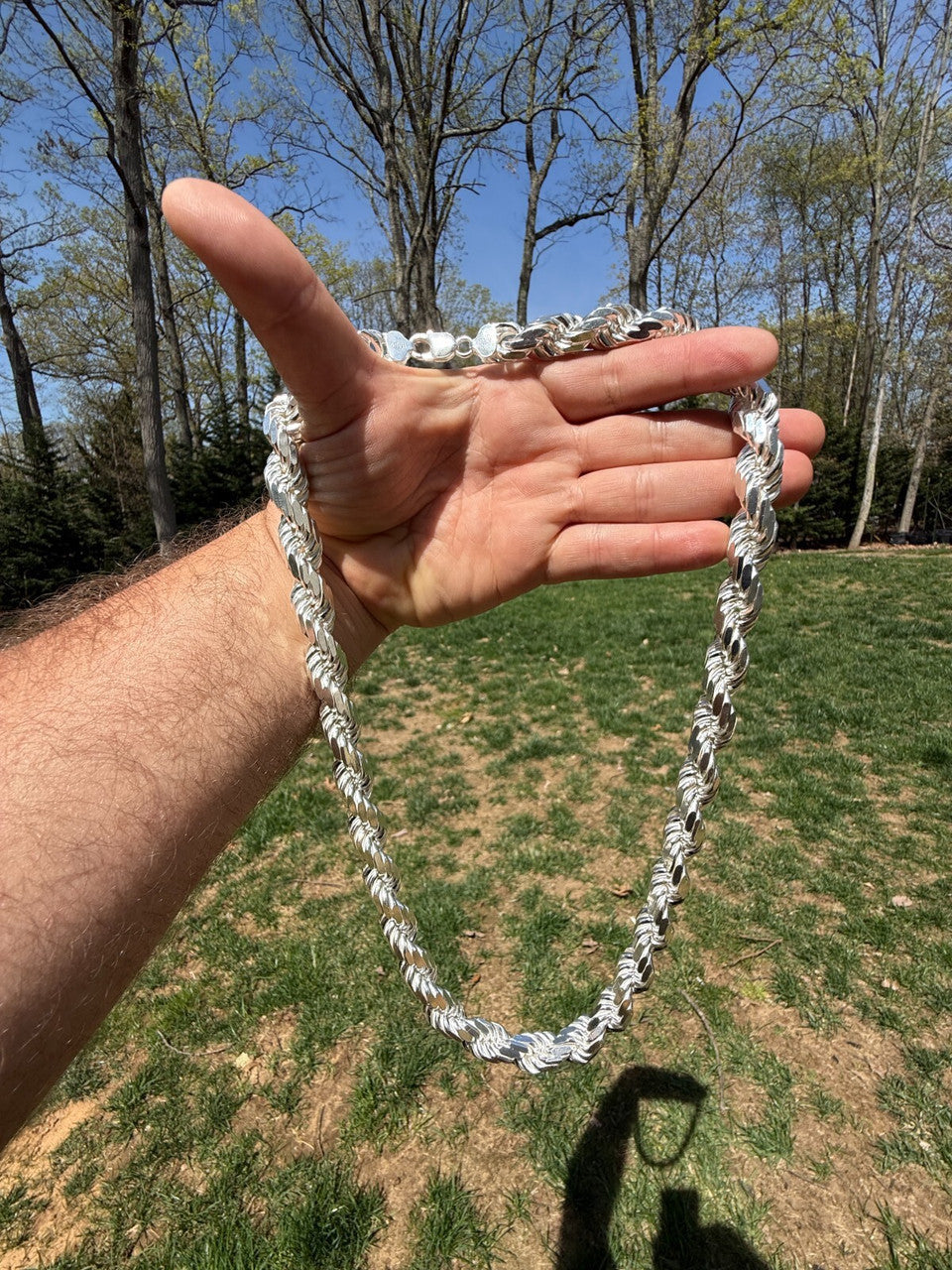 BIGGEST BOSS Rope Chain Necklace - 925 Sterling Silver - 18"-30" - 12.5mm