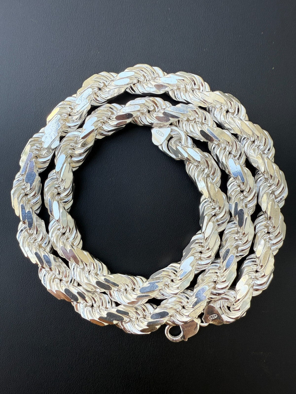 BIGGEST BOSS Rope Chain Necklace - 925 Sterling Silver - 18"-30" - 12.5mm