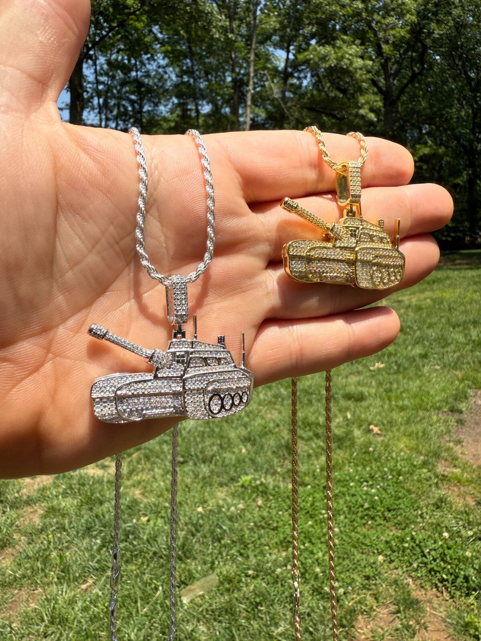 SERIES 6: Limited Edition Moissanite Army Tank Pendant Harlembling x Romeo Brown