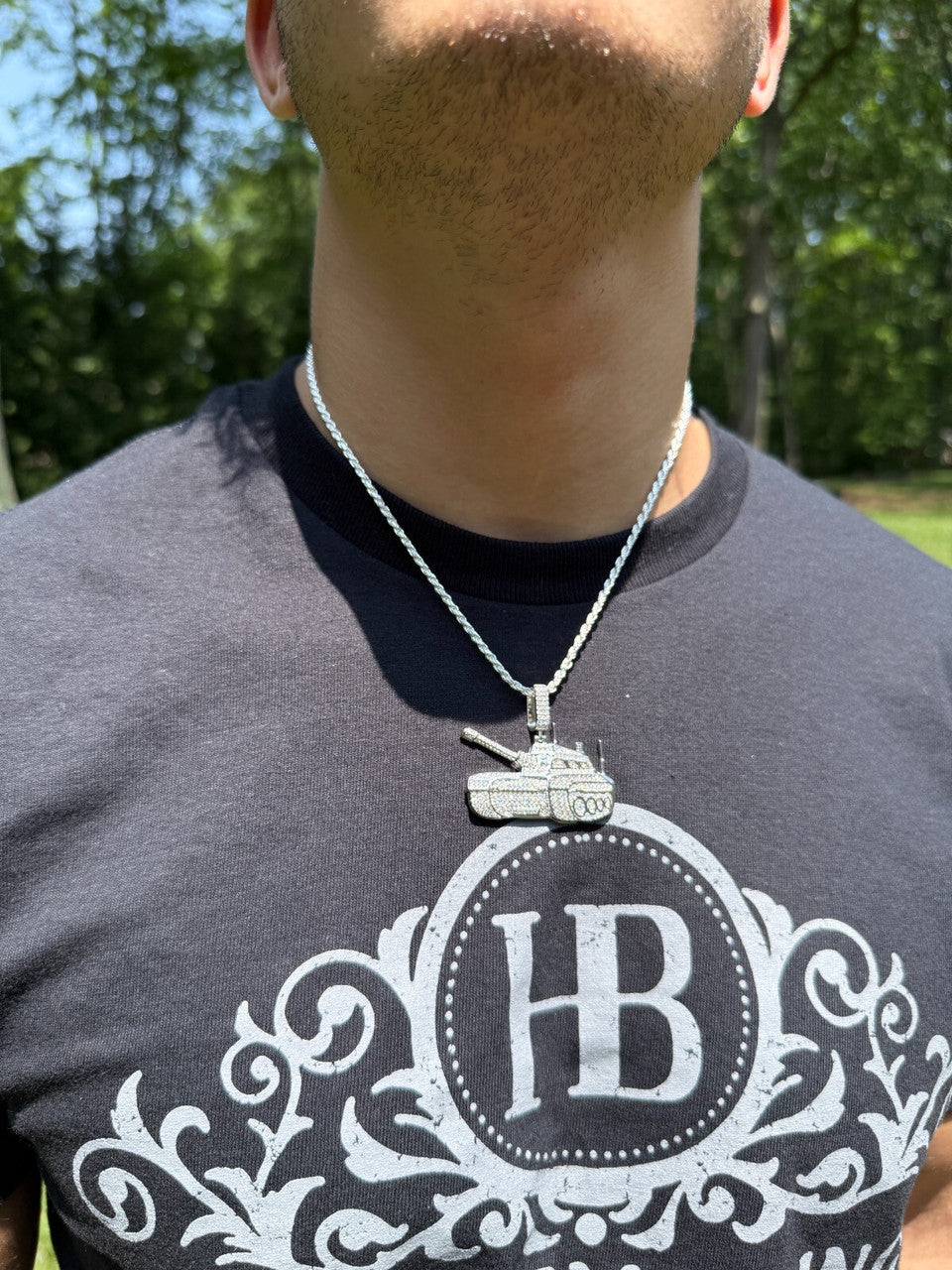 SERIES 6: Limited Edition Moissanite Army Tank Pendant Harlembling x Romeo Brown