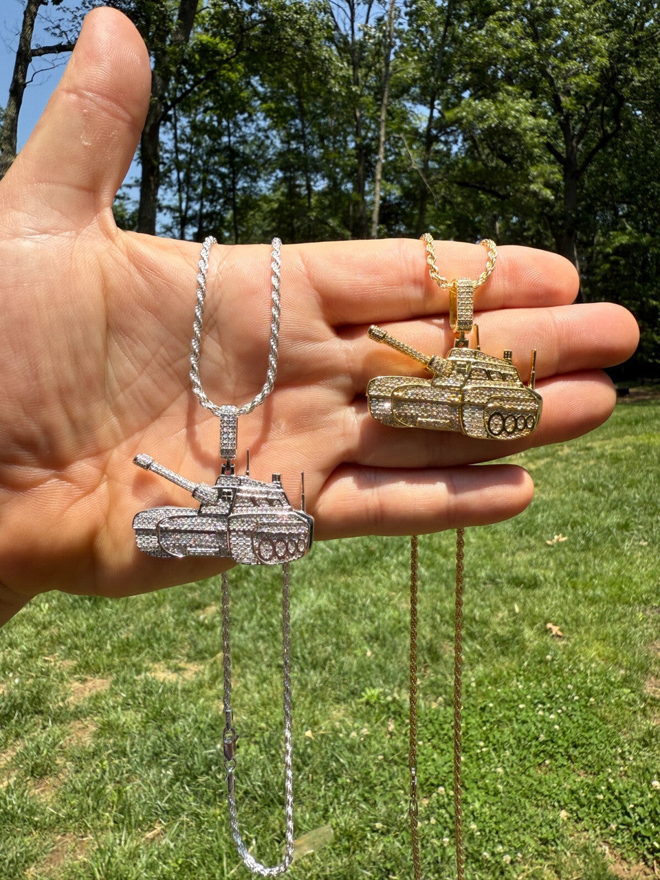 SERIES 6: Limited Edition Moissanite Army Tank Pendant Harlembling x Romeo Brown