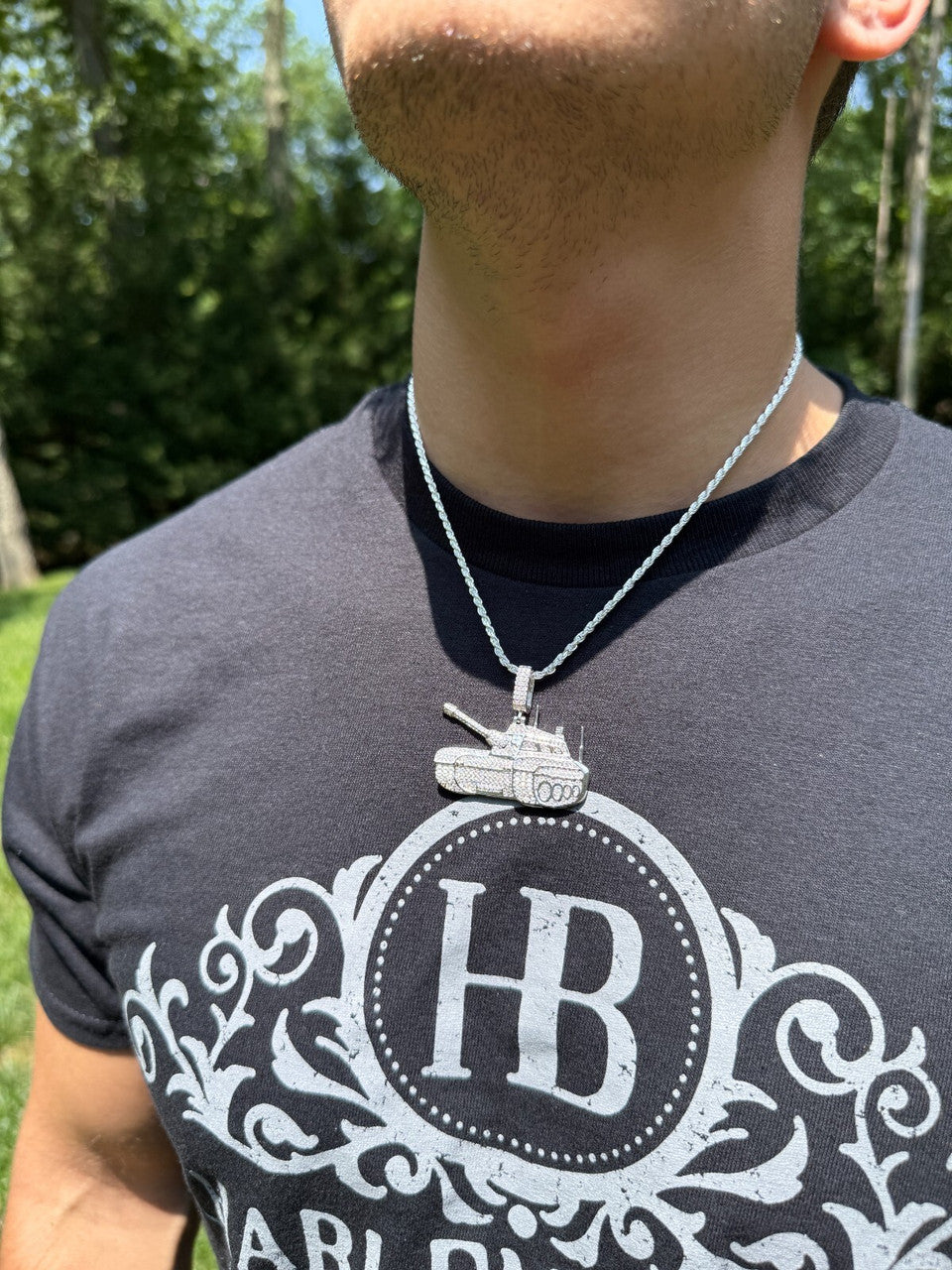 SERIES 6: Limited Edition Moissanite Army Tank Pendant Harlembling x Romeo Brown