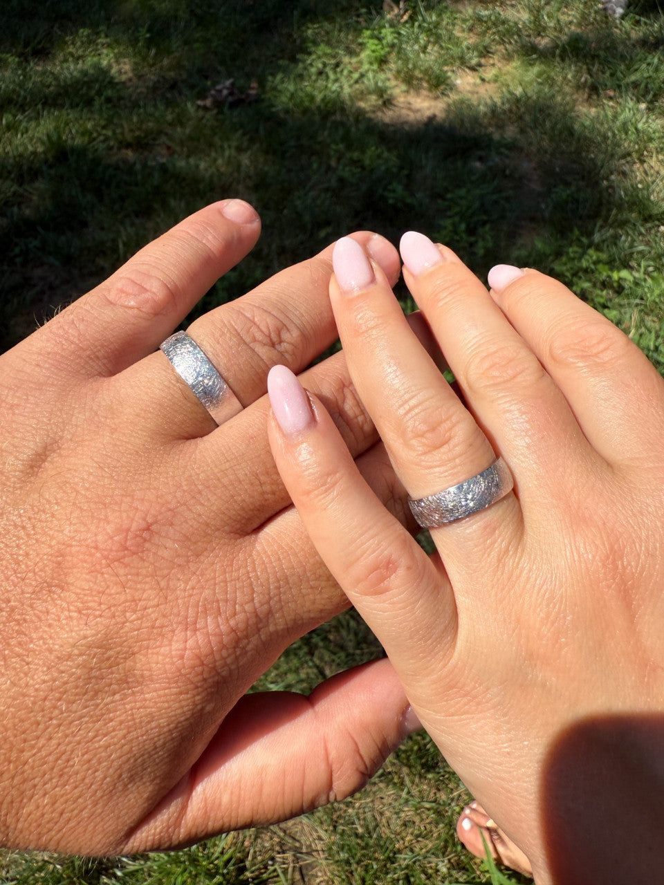 MOISSANITE Solitaire Scraped Brushed Wedding Band Ring - 925 Silver