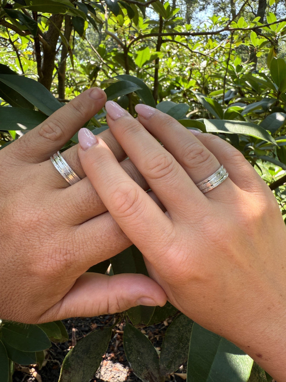 Scraped Brushed Wedding Band Ring - 925 Silver - Plain