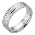 Scraped Brushed Wedding Band Ring - 925 Silver - Plain