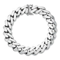 Monaco Cuban Bracelet HOLLOW - Rhodium Finish 925 Sterling Silver - 7"-9" - 9mm-15mm