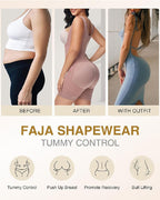 Faja Body con Cremallera Frontal y Pierna Media – Alta Compresión